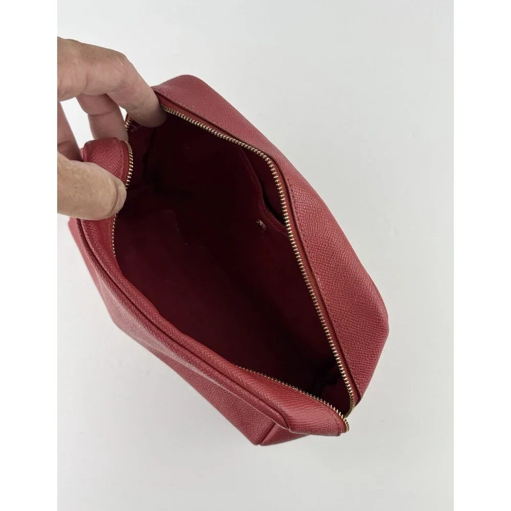 Coach Red Zip Cosmetic Makeup Bag Pouch with Zipper Closure
